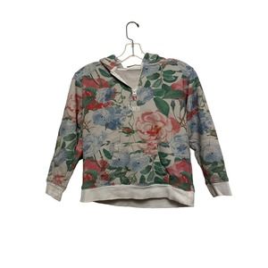 Kith Kids Floral Pullover 1/4 Zip Hoodie Unisex Size 10/11 Sweatshirt‎ Cotton